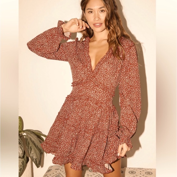 Lulus Dresses & Skirts - Lulu’s Rust/Orange Ruffle Dress Size XL